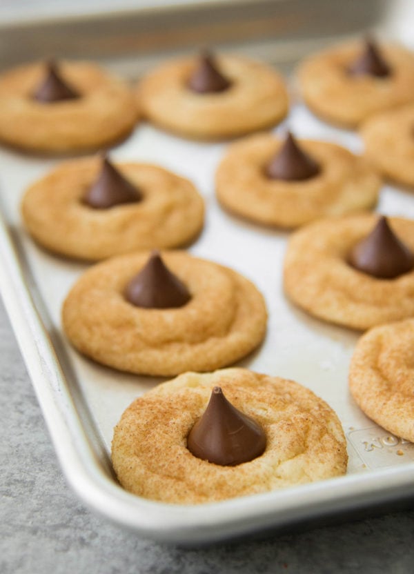 Snickerdoodle with Hershey Kiss Cookie Recipe - Sugar & Cloth