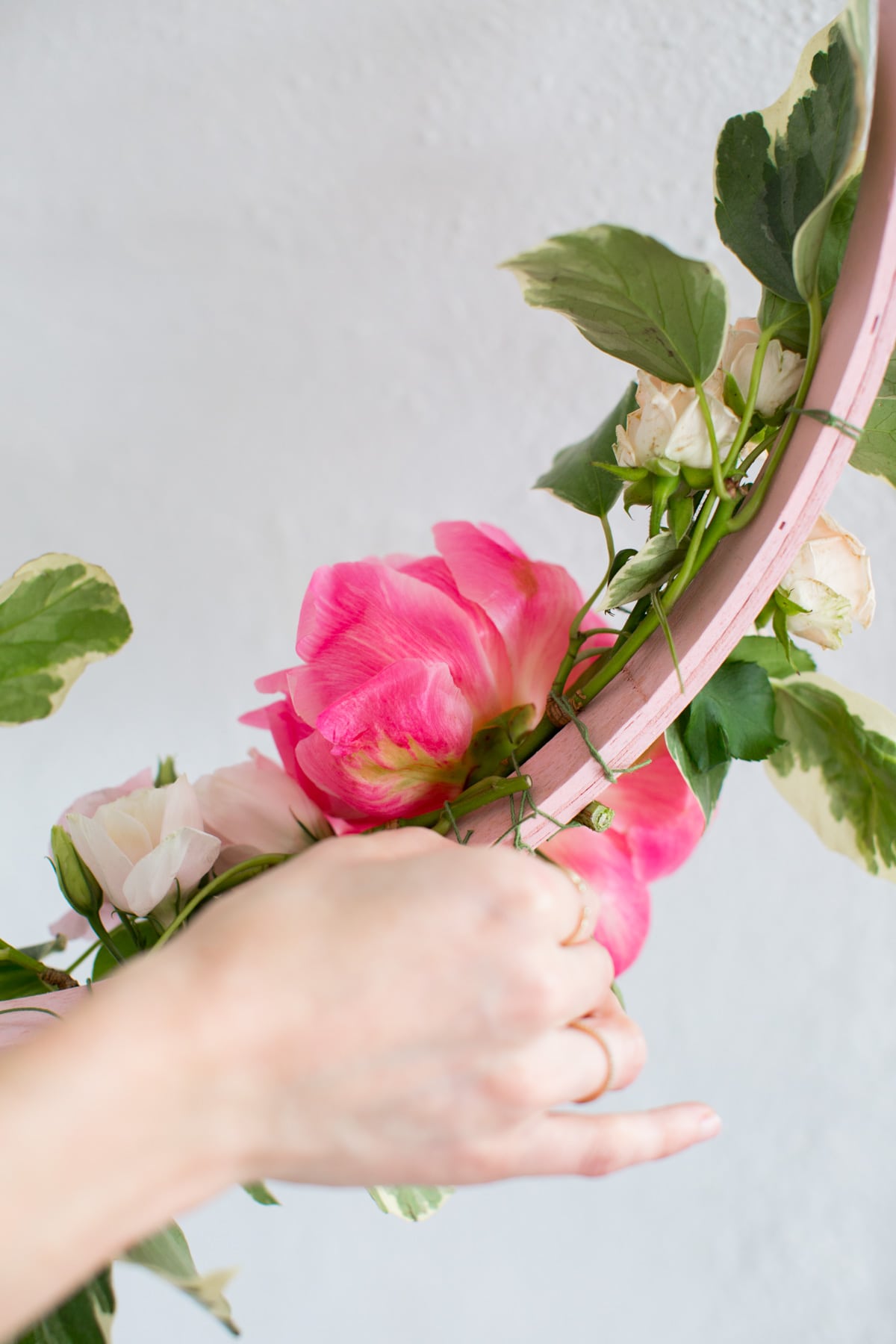 DIY Floral Embroidery Ring Backdrop by Ashley Rose of Sugar & Cloth, a lifestyle blog in Houston, TX