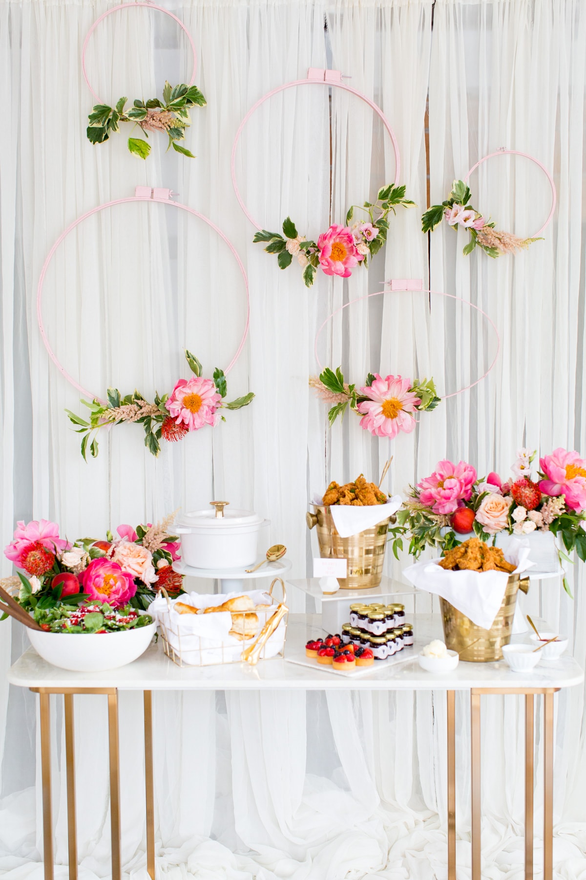 DIY Floral Embroidery Ring Backdrop by Ashley Rose of Sugar & Cloth, a lifestyle blog in Houston, TX