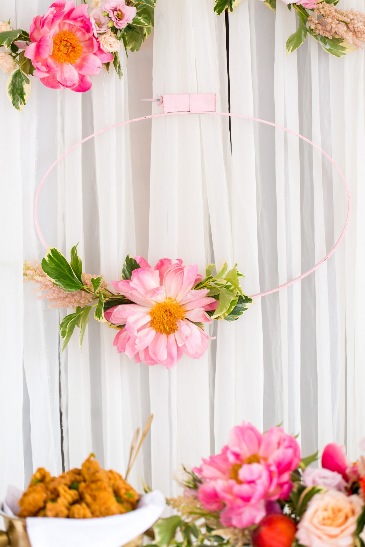 DIY Floral Embroidery Ring Backdrop by Ashley Rose of Sugar & Cloth, a lifestyle blog in Houston, TX