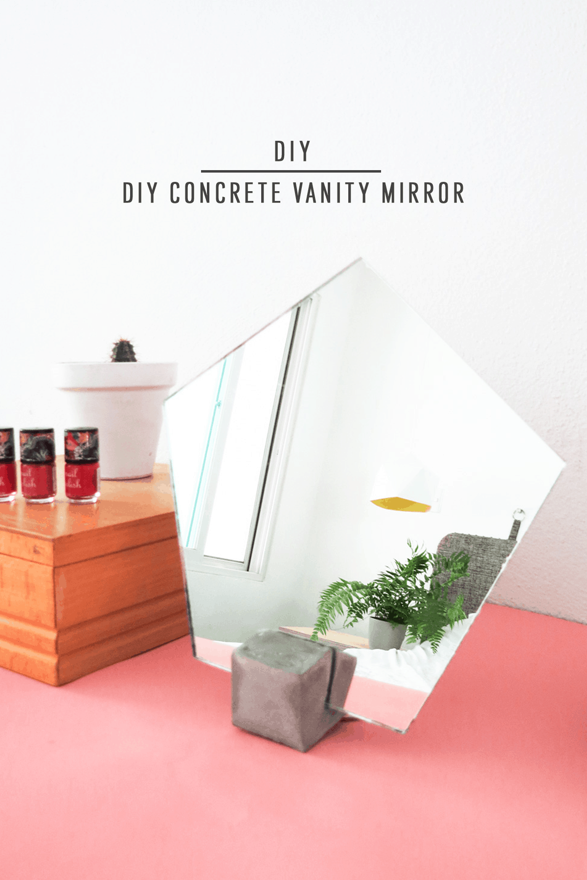 DIY Concrete Vanity Mirror by Ashley Rose of Sugar & Cloth, a top lifestyle blog in Houston, Texas