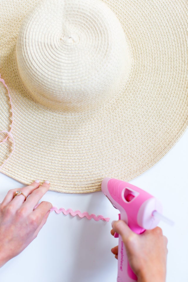 DIY ric rac summer hat by top Houston Texas lifestyle blogger, Ashley Rose of Sugar & Cloth