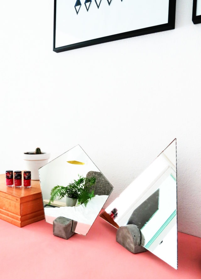 DIY Concrete Vanity Mirror by Ashley Rose of Sugar & Cloth, a top lifestyle blog in Houston, Texas