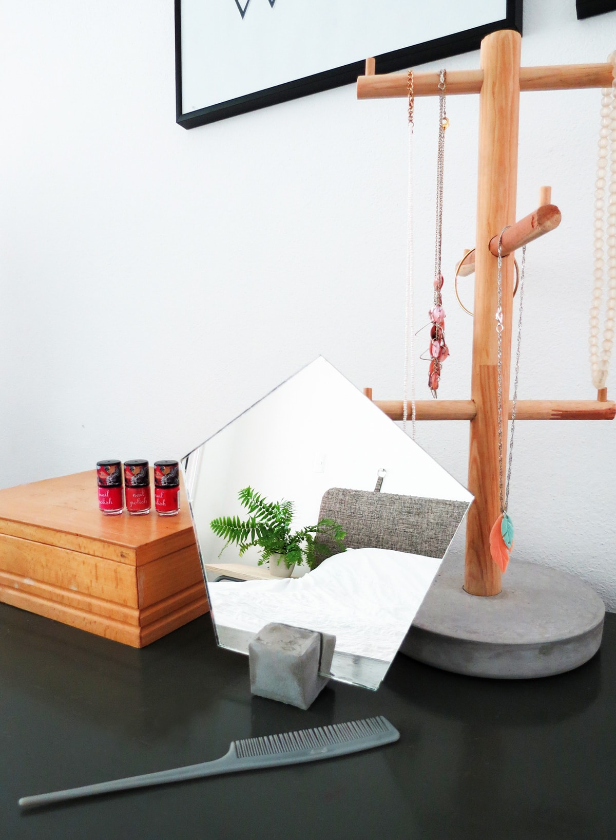 DIY Concrete Vanity Mirror by Ashley Rose of Sugar & Cloth, a top lifestyle blog in Houston, Texas