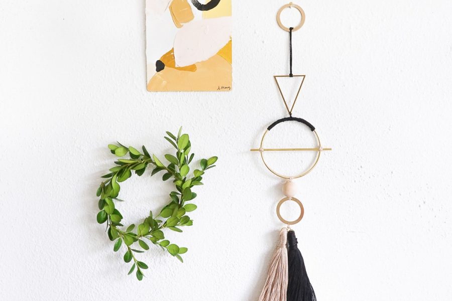 DIY Geometric Metal Wall Hang by Ashley Rose of Sugar & Cloth, a top lifestyle blog in Houston, Texas