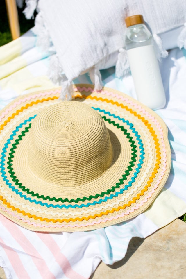 DIY ric rac summer hat by top Houston Texas lifestyle blogger, Ashley Rose of Sugar & Cloth