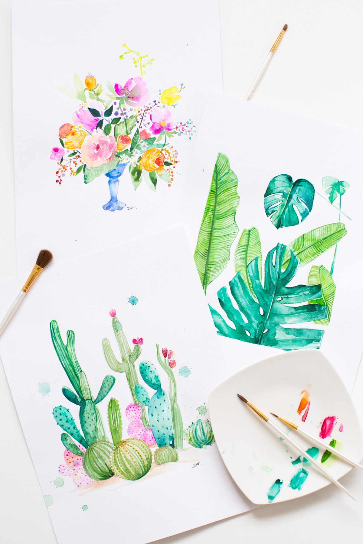 DIY Watercolor Printable Wall Art Sugar Cloth DIY