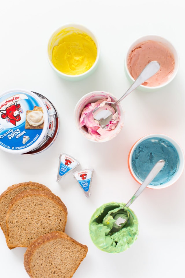 colorful cream cheese