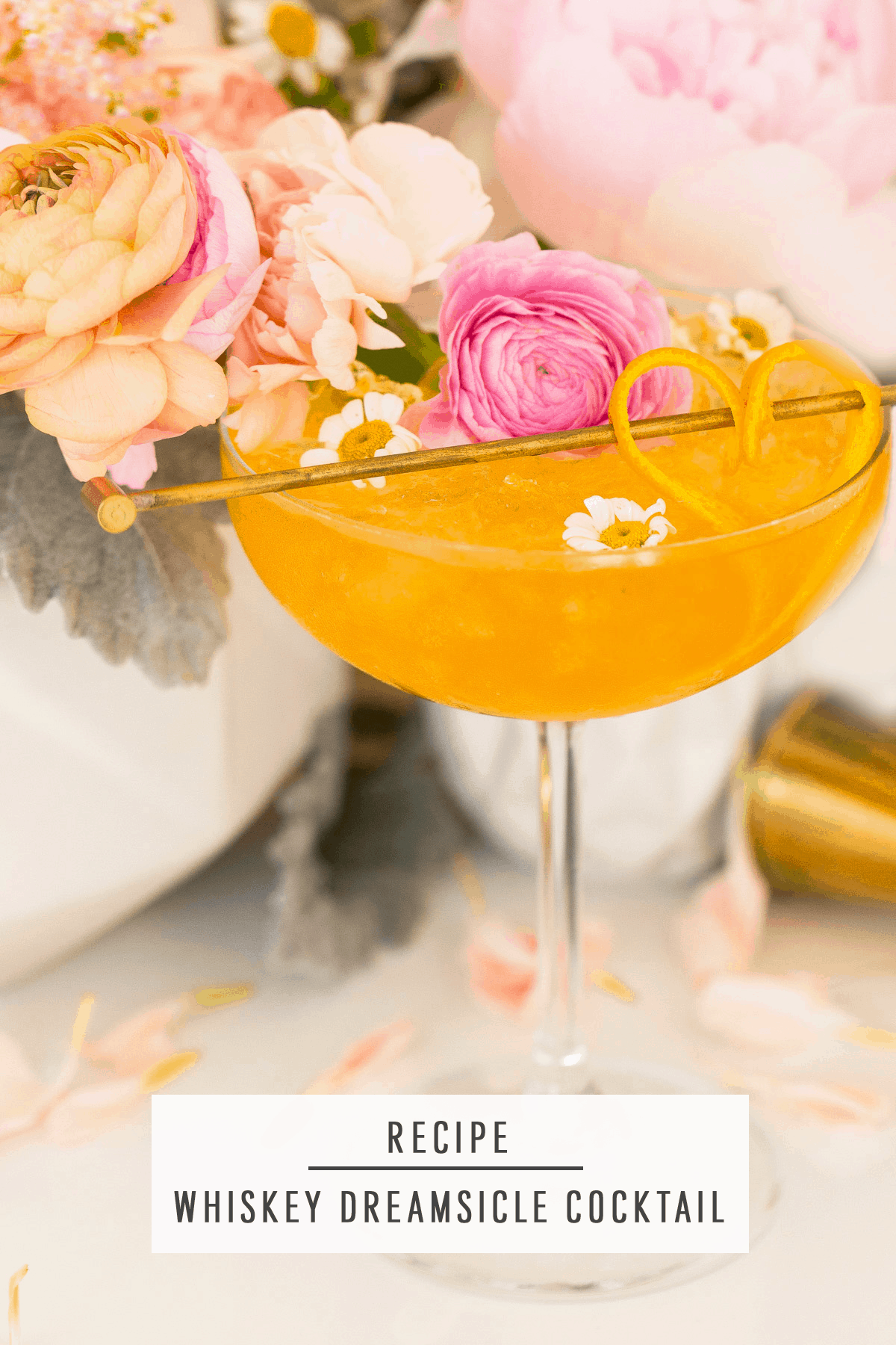 Whiskey Dreamcicle Cocktail Recipe by top Houston lifestyle blogger Ashley Rose of Sugar and Cloth