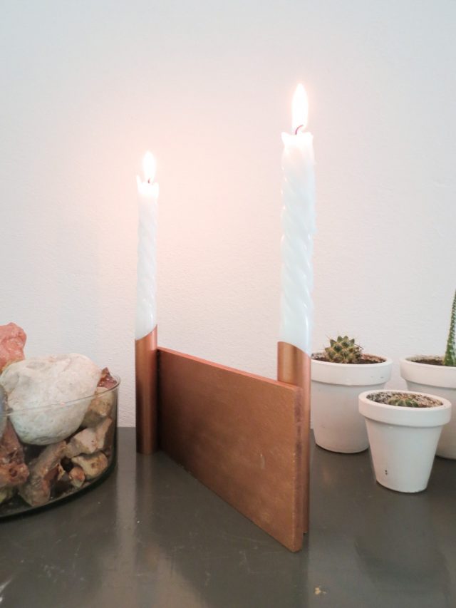 DIY Dual Copper Candle Holder