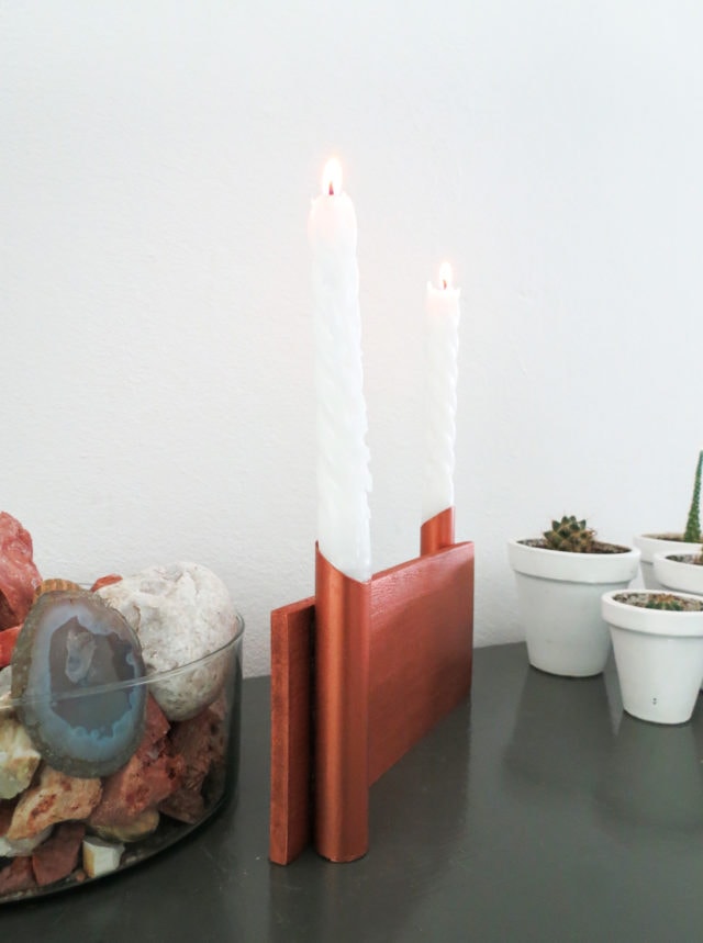 DIY Dual Copper Candle Holder by Ashley Rose of Sugar & Cloth, a top lifestyle blog in Houston, Texas