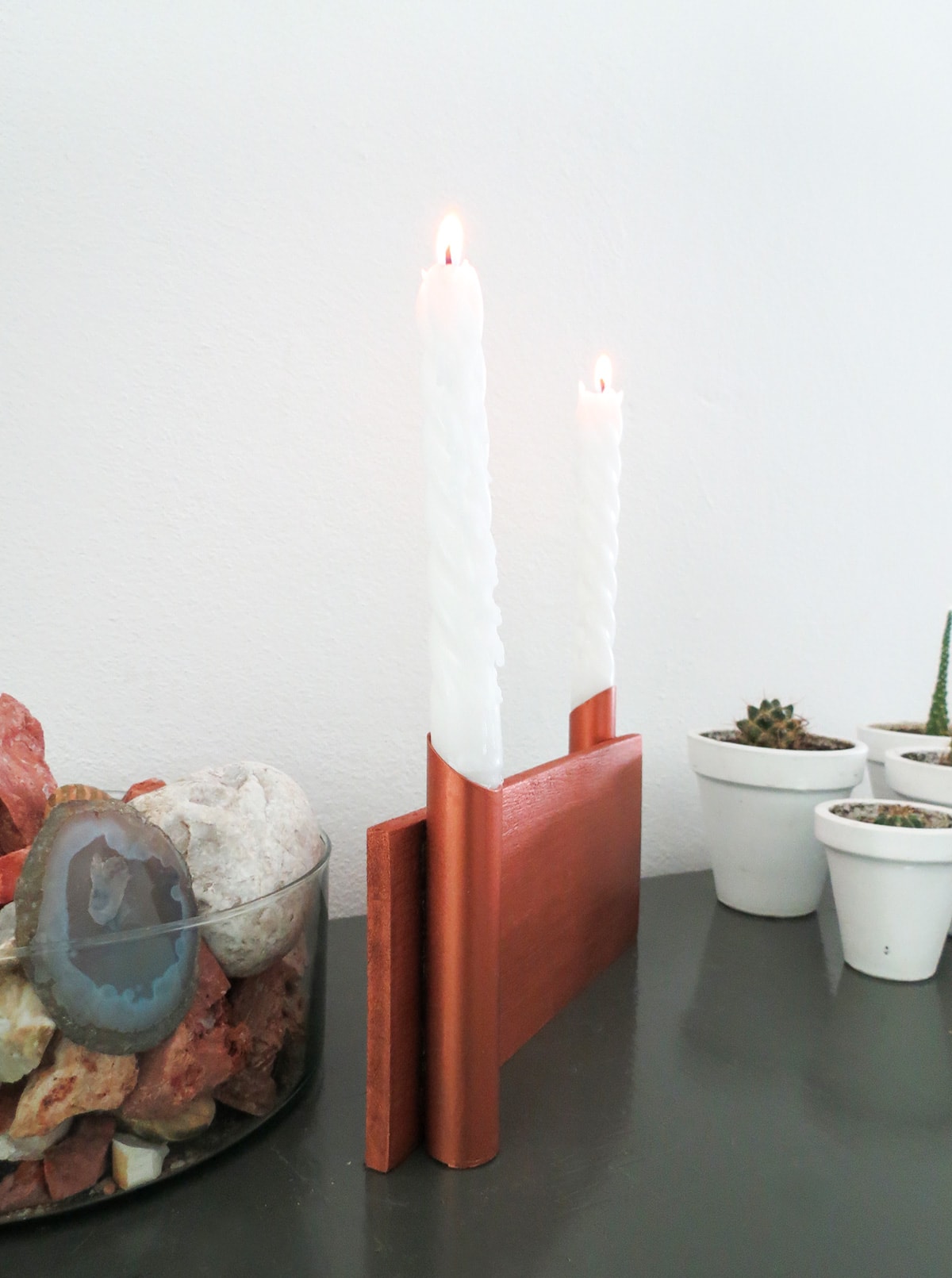 DIY Dual Copper Candle Holder by Sugar and Cloth