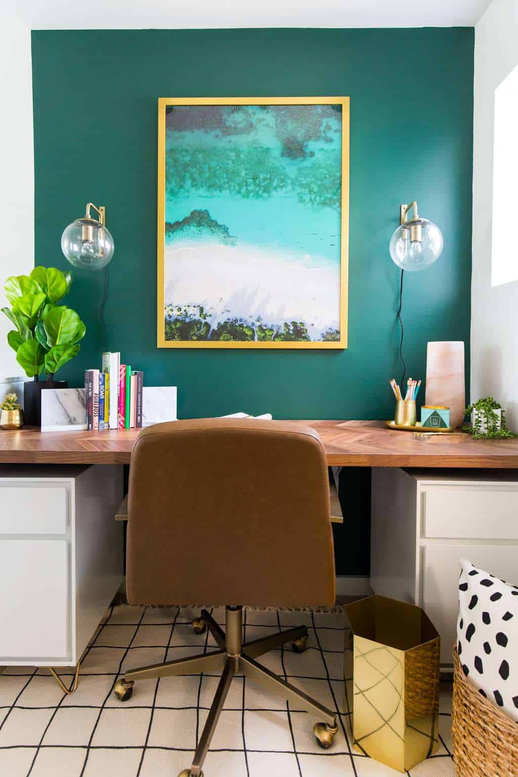 Townhouse Office Nook Makeover Before & After
