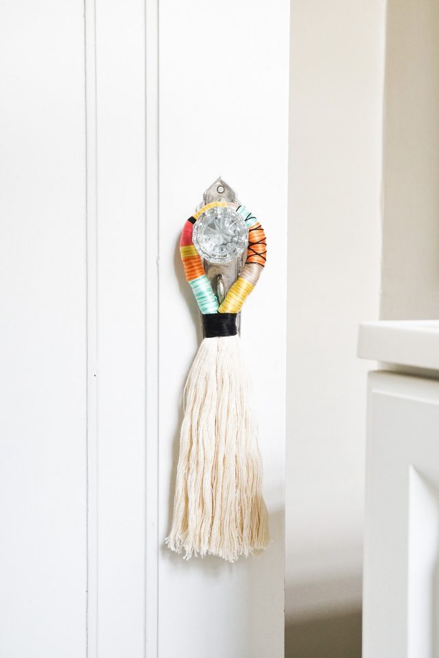 DIY Decorative Door Handle Tassels by Ashley Rose of Sugar & Cloth, a top lifestyle blog in Houston, Texas