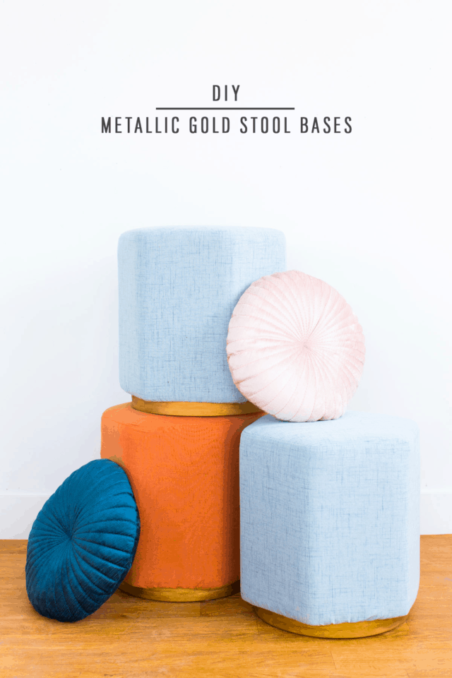 DIY Metallic Gold Stool Bases by top Houston lifestyle blogger Ashley Rose of Sugar and Cloth