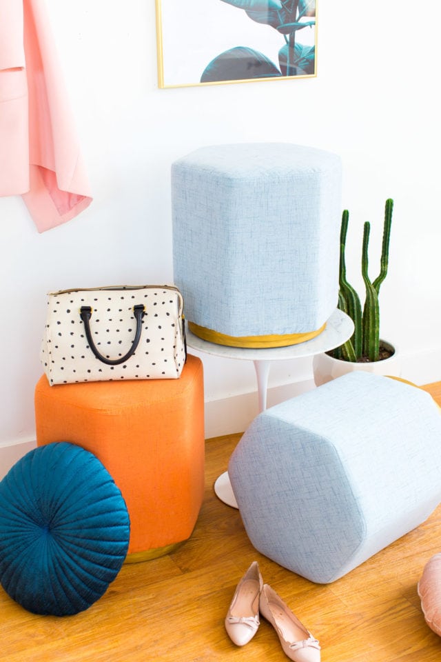 DIY Metallic Gold Stool Bases by top Houston lifestyle blogger Ashley Rose of Sugar and Cloth