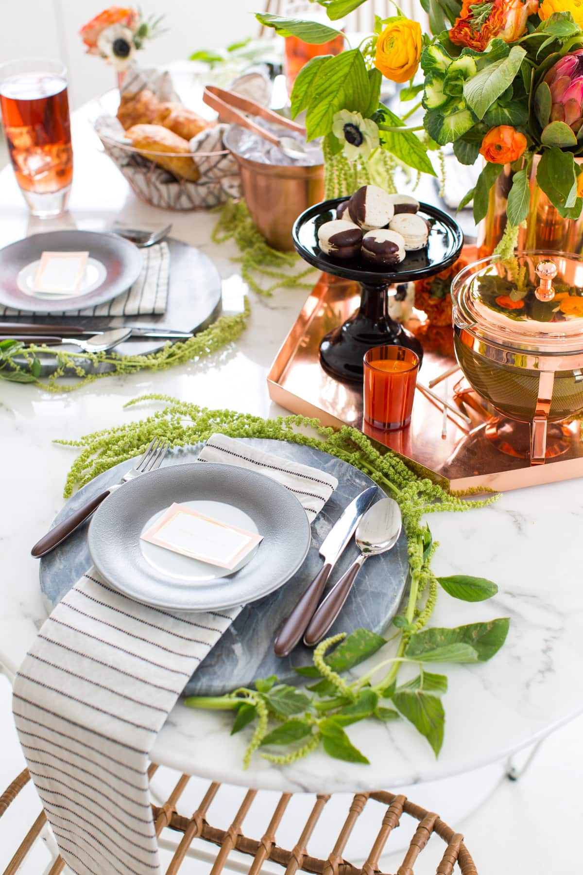 A Sophisticated Halloween Dinner Table Setting