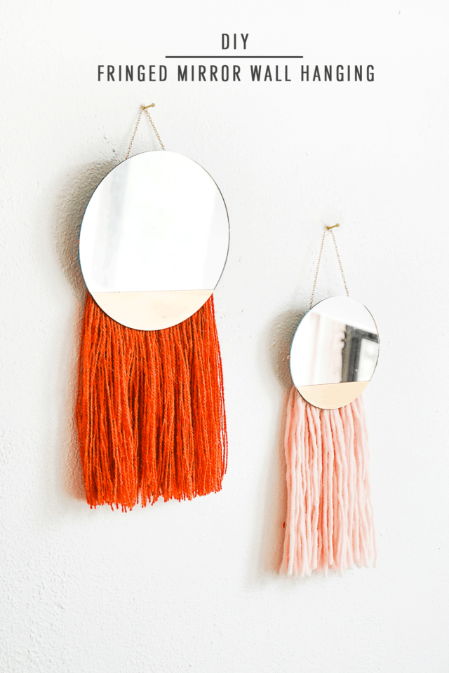 DIY Fringed Mirror Wall Hanging by Ashley Rose of Sugar & Cloth, a top lifestyle blog in Houston, Texas