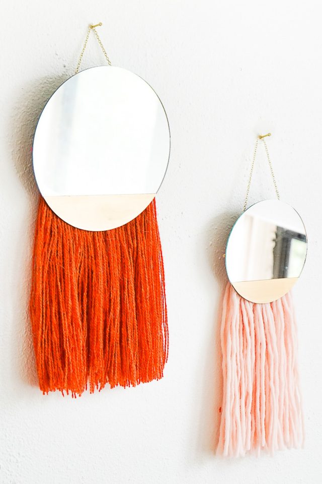 DIY Fringed Mirror Wall Hanging by Ashley Rose of Sugar & Cloth, a top lifestyle blog in Houston, Texas