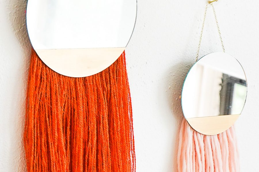 DIY Fringed Mirror Wall Hanging by Ashley Rose of Sugar & Cloth, a top lifestyle blog in Houston, Texas
