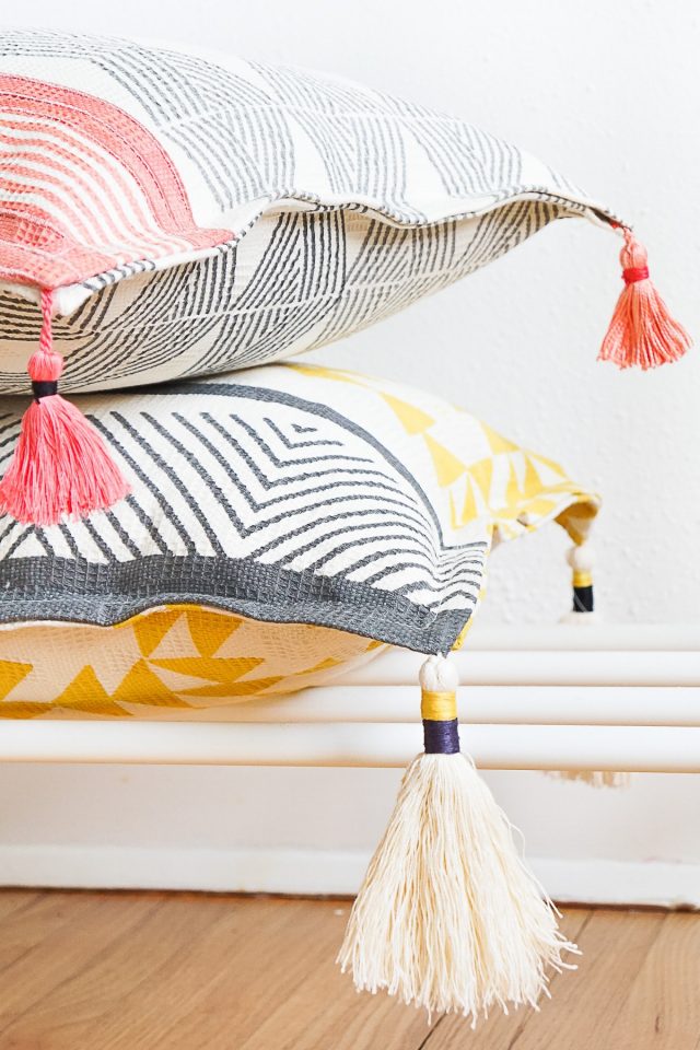 DIY Tasseled Throw Pillows - How To Make Decorative Pillow