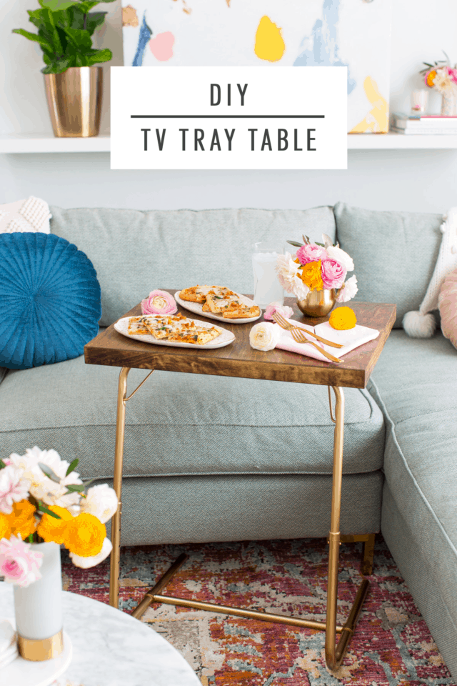 Date Night In: DIY TV Tray Table & Folded Heart Napkins by top Houston lifestyle blogger Ashley Rose of Sugar and Cloth