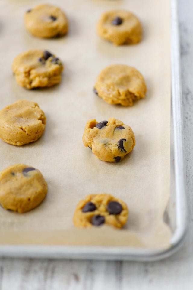Oh So Chewy Pumpkin Chocolate Chip Cookies by Ashley Rose of Sugar & Cloth, a top lifestyle blog in Houston, Texas