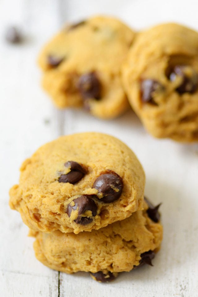 Oh So Chewy Pumpkin Chocolate Chip Cookies by Ashley Rose of Sugar & Cloth, a top lifestyle blog in Houston, Texas