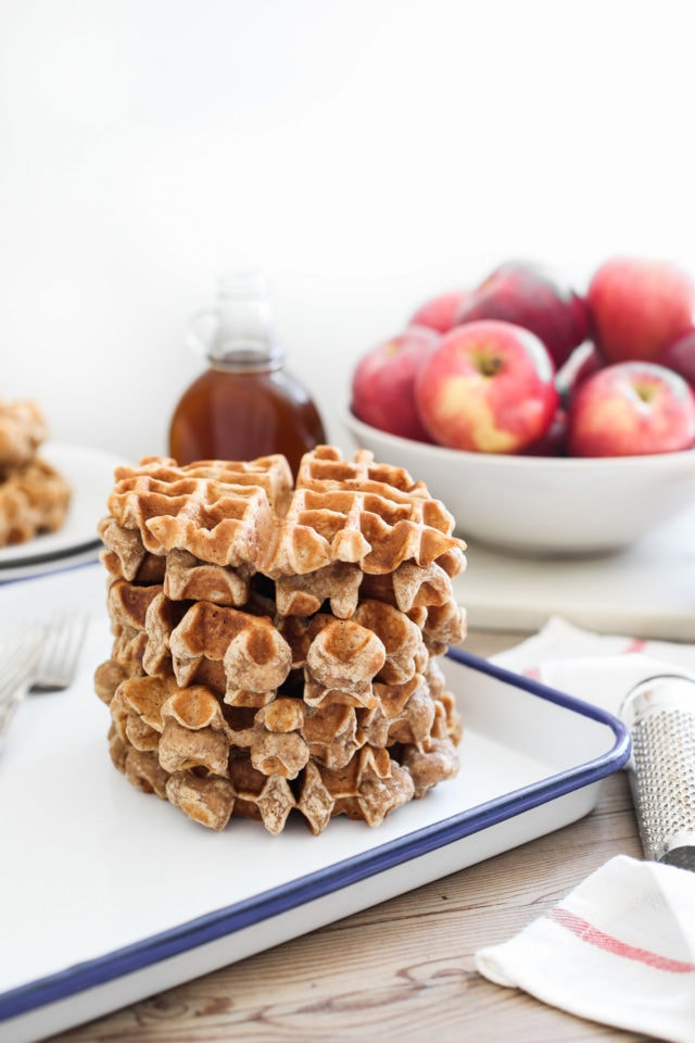 Spiced Cinnamon Apple Waffles with Bourbon Syrup by Ashley Rose of Sugar & Cloth, a top lifestyle blog in Houston, Texas