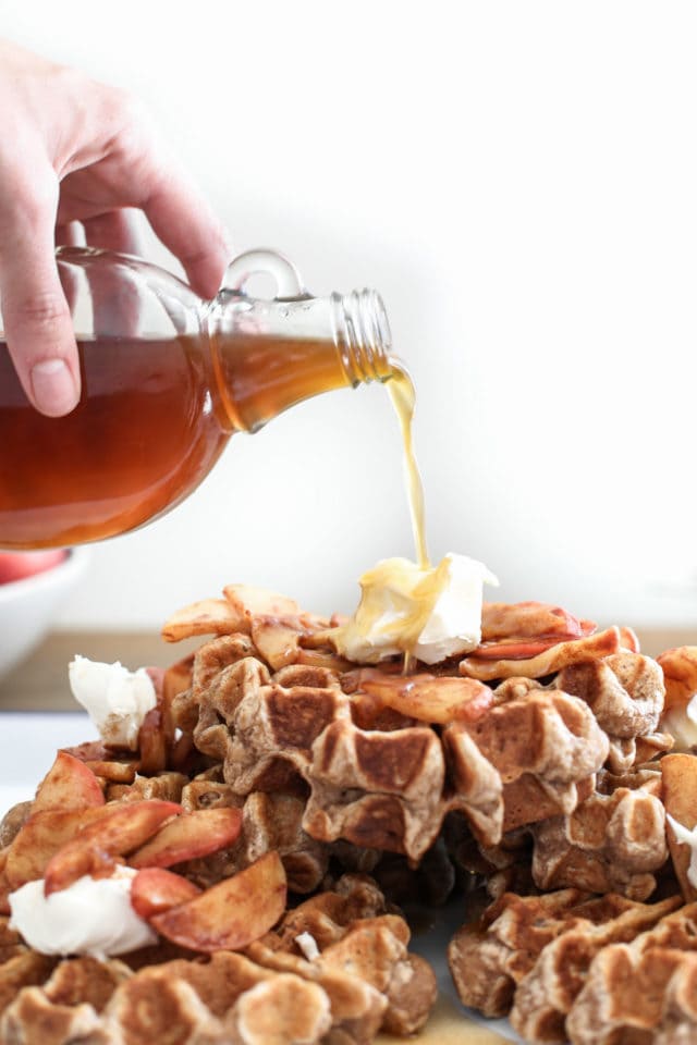 Spiced Cinnamon Apple Waffles with Bourbon Syrup by Ashley Rose of Sugar & Cloth, a top lifestyle blog in Houston, Texas