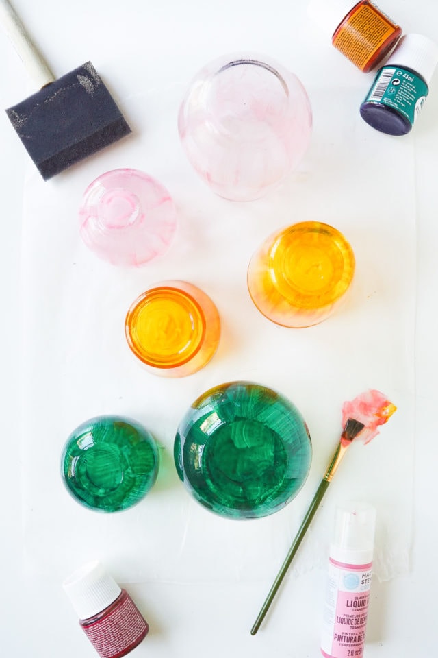 DIY Color-Glazed Stacked Vases by top Houston lifestyle blogger Ashley Rose of Sugar and Cloth