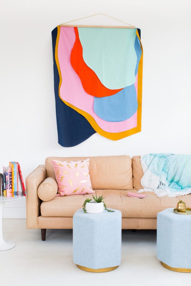 How to Make a Colorful DIY Fabric Wall Hanging