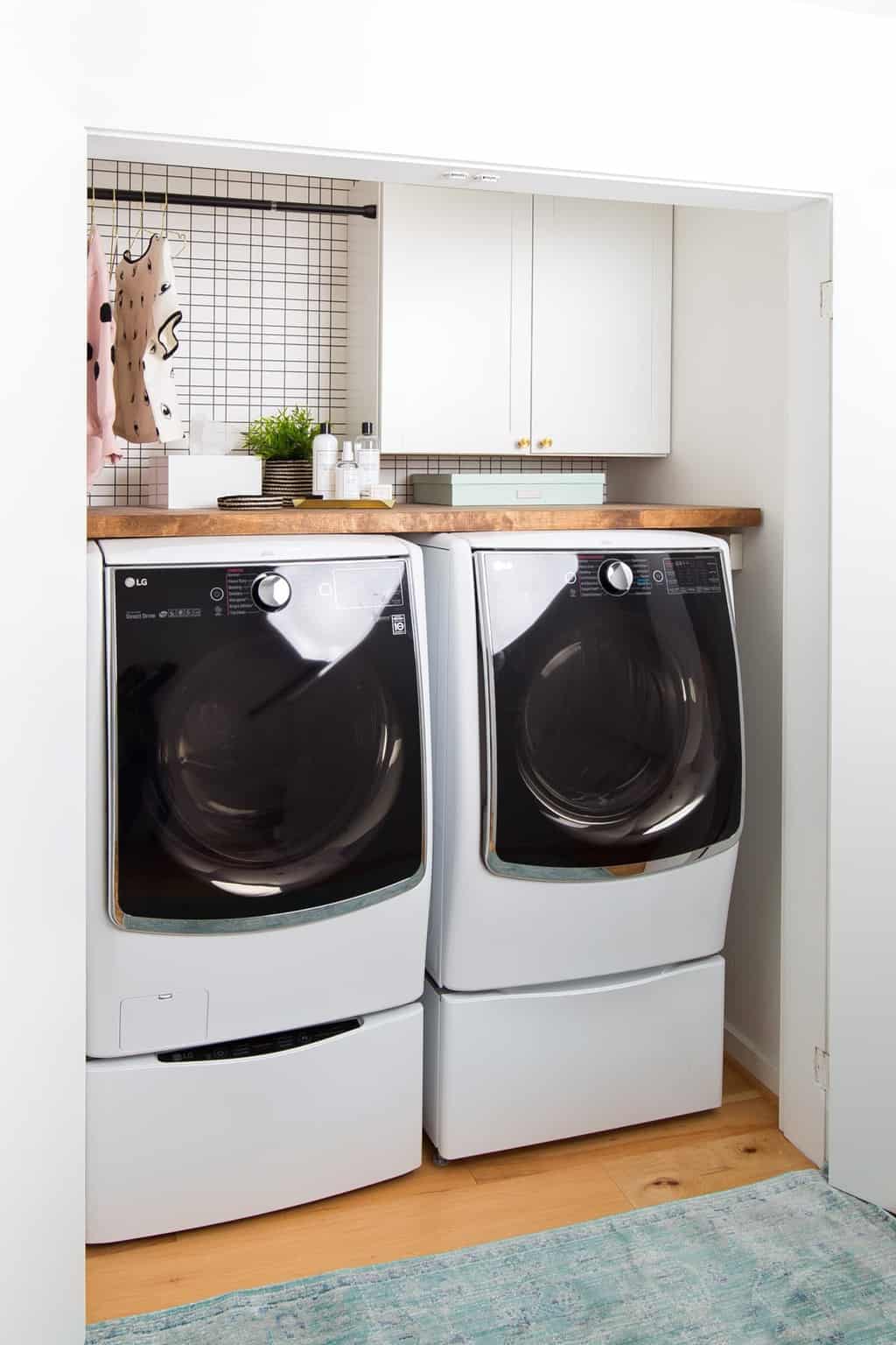 Small Laundry Room Makeover & DIY Dryer Sheet Dispenser