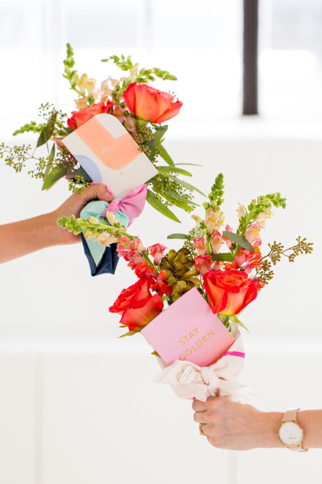 DIY Fabric Wrapped Bouquets for Gifting by top Houston lifestyle blogger Ashley Rose of Sugar & Cloth