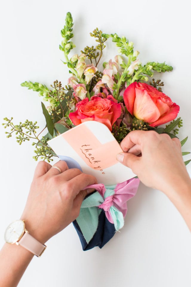 DIY Fabric Wrapped Bouquets for Gifting by top Houston lifestyle blogger Ashley Rose of Sugar & Cloth