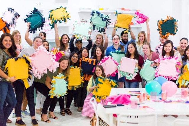 DIY No-Sew Pet Pillows + DIY Charity Workshop Recap at the Studio (+ Video!) by top Houston Lifestyle blogger Ashley Rose of Sugar & Cloth