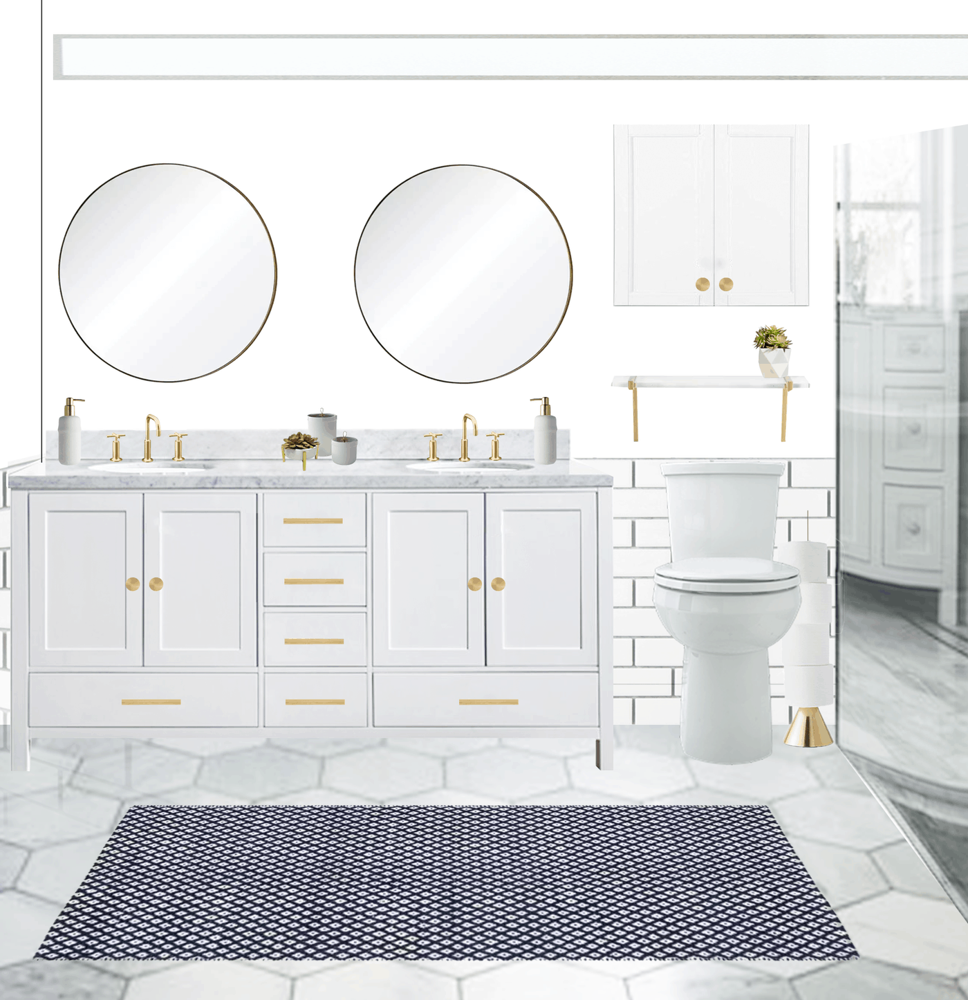 One Room Challenge Week 2: Our Master Bath Design Plan + Help us Pick! by top Houston lifestyle blogger Ashley Rose of Sugar & Cloth