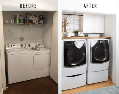 Small Laundry Room Makeover & Diy Dryer Sheet Dispenser