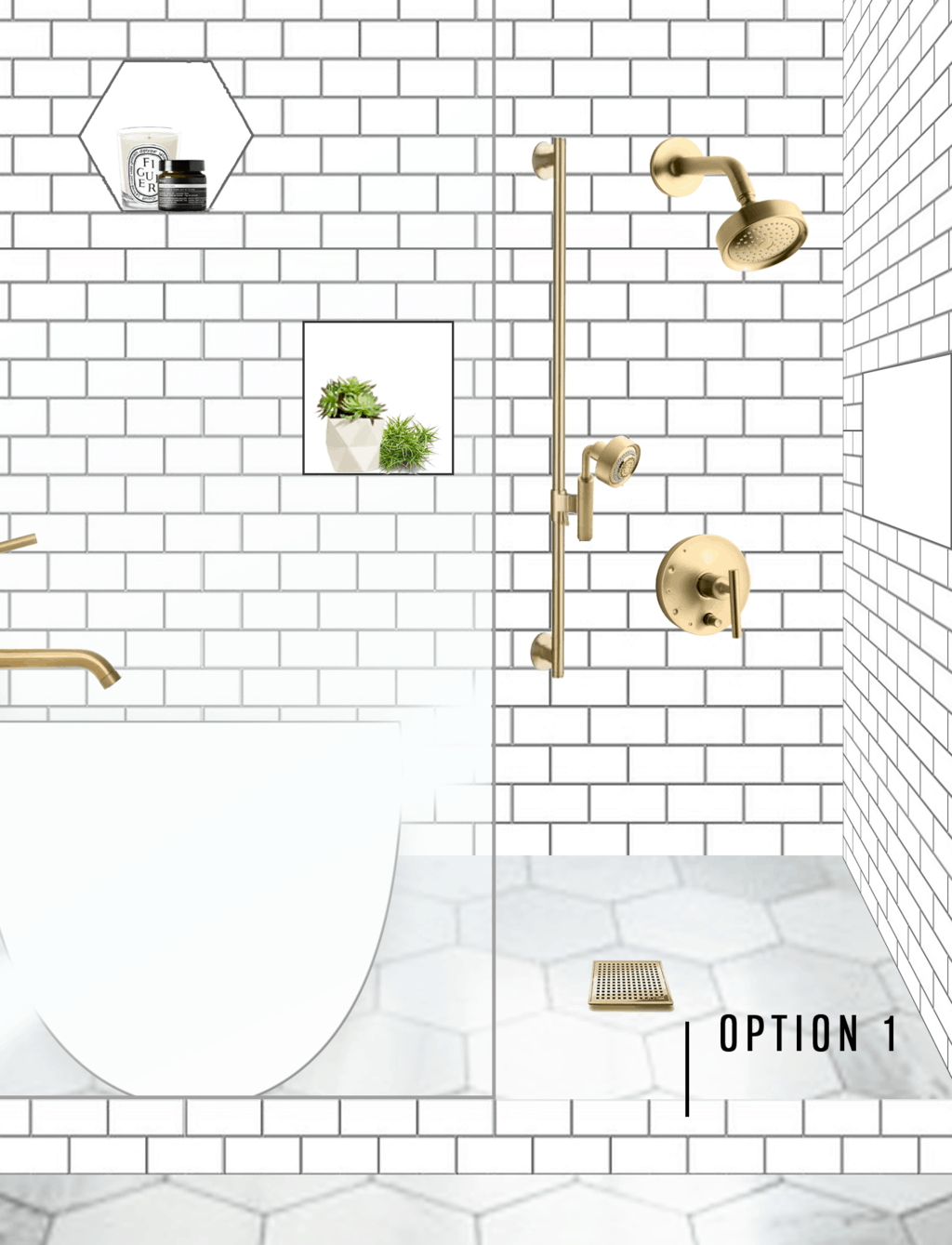 One Room Challenge Week 2: Our Master Bath Design Plan + Help us Pick! by top Houston lifestyle blogger Ashley Rose of Sugar & Cloth