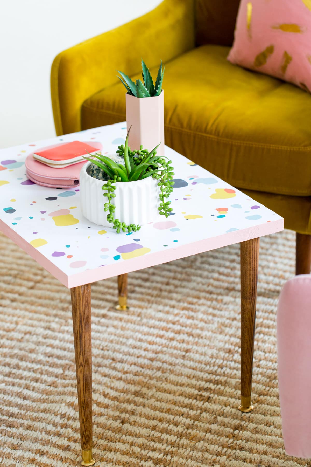 Simple DIY Faux Terrazzo Coffee Table