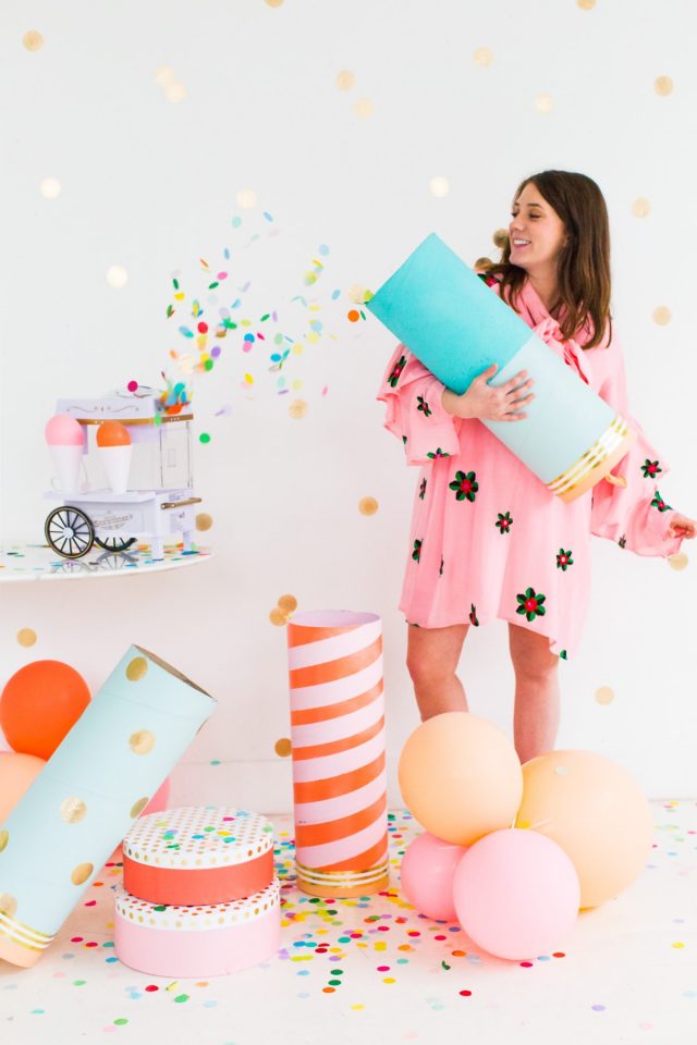 Jumbo Simple DIY Confetti Poppers by top Houston lifestyle blogger Ashley Rose of Sugar and Cloth