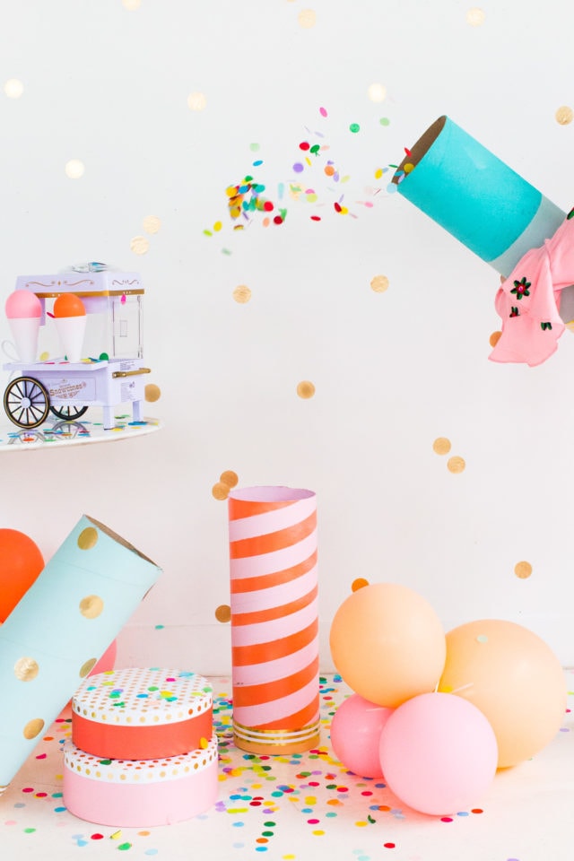 Jumbo Simple DIY Confetti Poppers by top Houston lifestyle blogger Ashley Rose of Sugar and Cloth