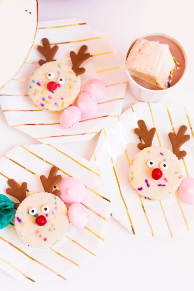 Funfetti Reindeer Cookie Sandwiches Recipe by top Houston lifestyle blogger Ashley Rose of Sugar and Cloth