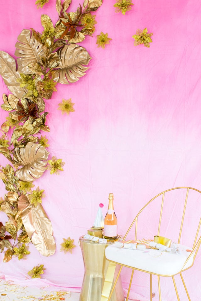 DIY Gold Leaf Photo Backdrop by top Houston Lifestyle blogger Ashley Rose of Sugar and Cloth