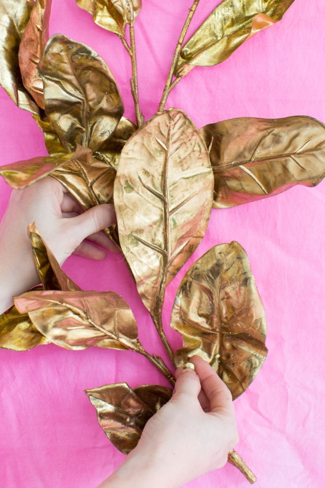 DIY Gold Leaf Photo Backdrop by top Houston Lifestyle blogger Ashley Rose of Sugar and Cloth