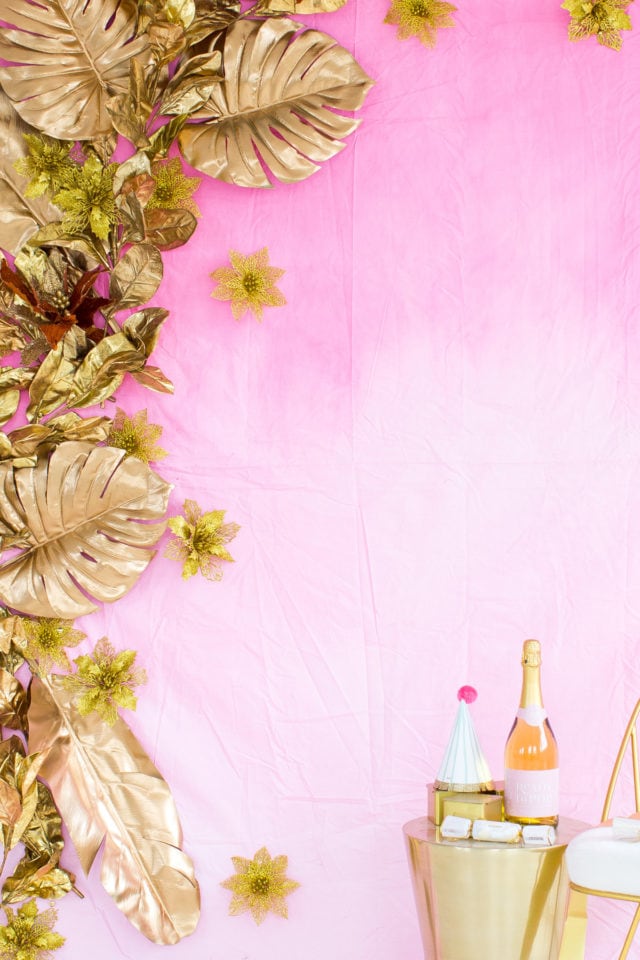 DIY Gold Leaf Photo Backdrop by top Houston Lifestyle blogger Ashley Rose of Sugar and Cloth