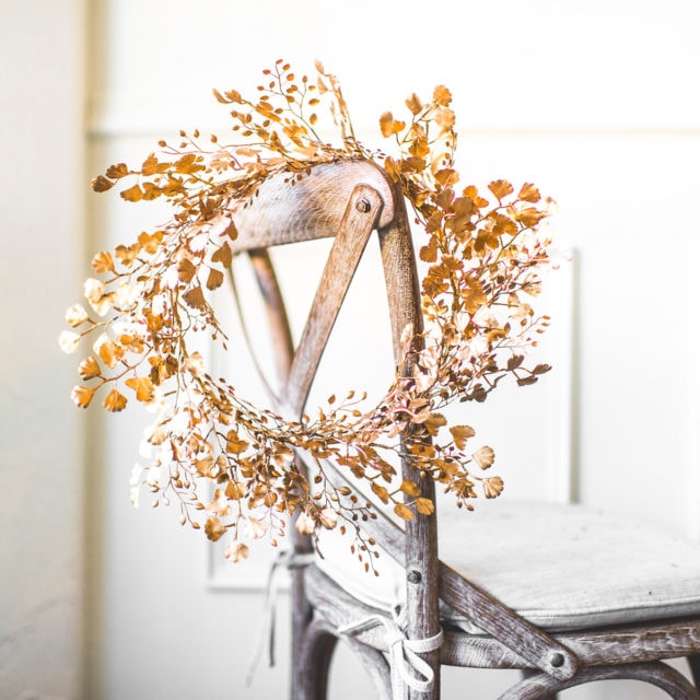 DIY Golden Wreath and Garland by top Houston lifestyle blogger Ashley Rose of Sugar and Cloth