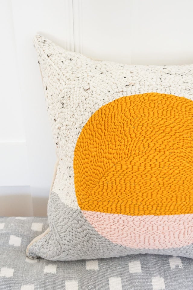 DIY Rug Hook Pillow by top Houston lifestyle blogger Ashley Rose of Sugar and Cloth