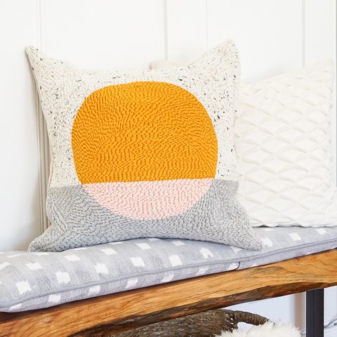 DIY Rug Hook Pillow by top Houston lifestyle blogger Ashley Rose of Sugar and Cloth