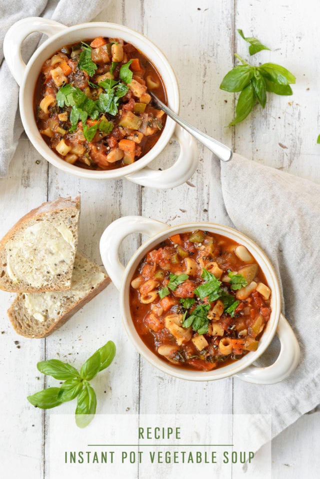 Instant Pot hearty white bean and vegetable soup